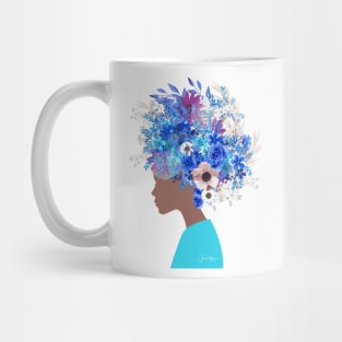 African American Woman in Fashion Flower Headdress Mug